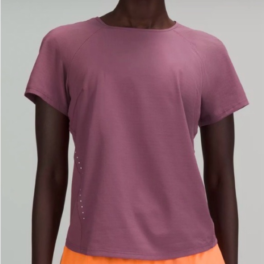 Lululemon Lightweight Stretch Run Short Sleeve Shirt Vintage Plum, size 8